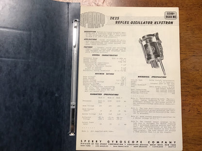 Vintage Sperry Gyroscope Klystrons & Microline Instruments Catalog Binder Radar Microwave 2K25