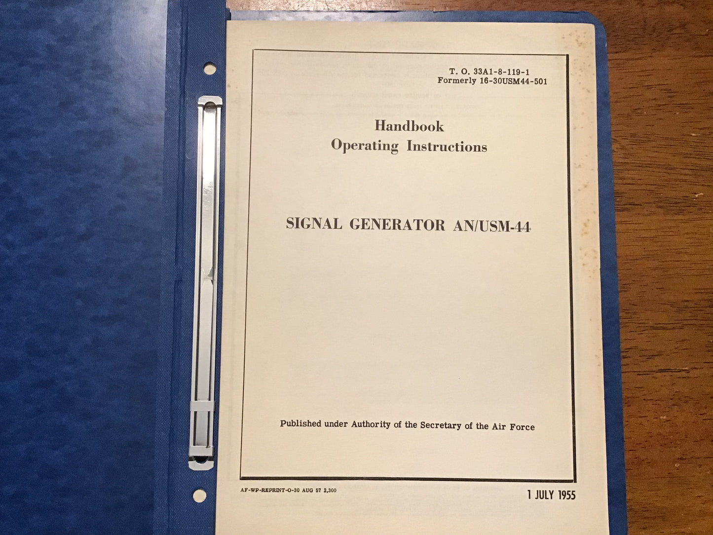 Vintage AN/USM-44 Signal Generator Military Technical Manual Binder USAF US Navy 1955-56