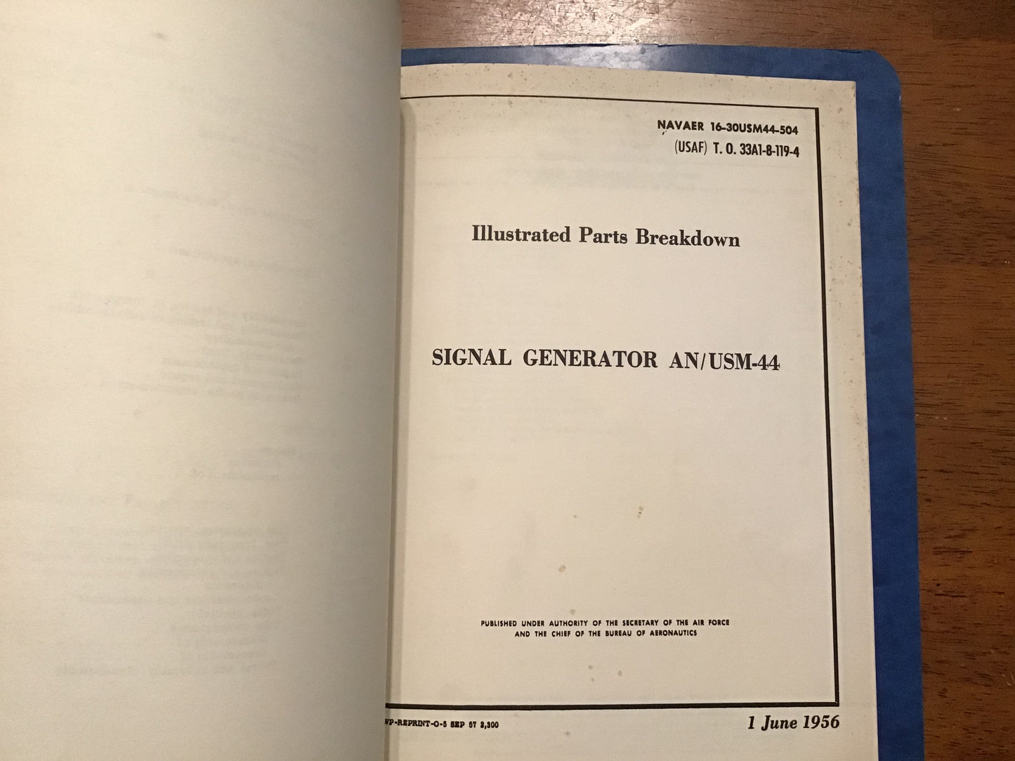 Vintage AN/USM-44 Signal Generator Military Technical Manual Binder USAF US Navy 1955-56