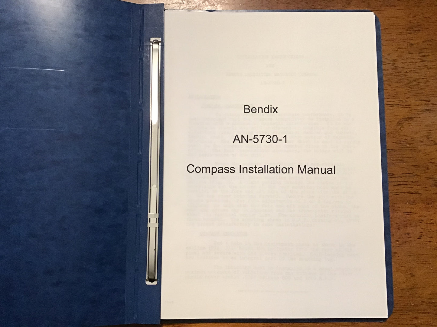 Bendix AN-5730-1 Magnesyn Compass Installation Manual & Marine Type Compass System Binder