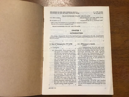 TM 11-2234 Teletypewriter TT-4/TG Technical Manual April 1951 Army Air Force C1 1968