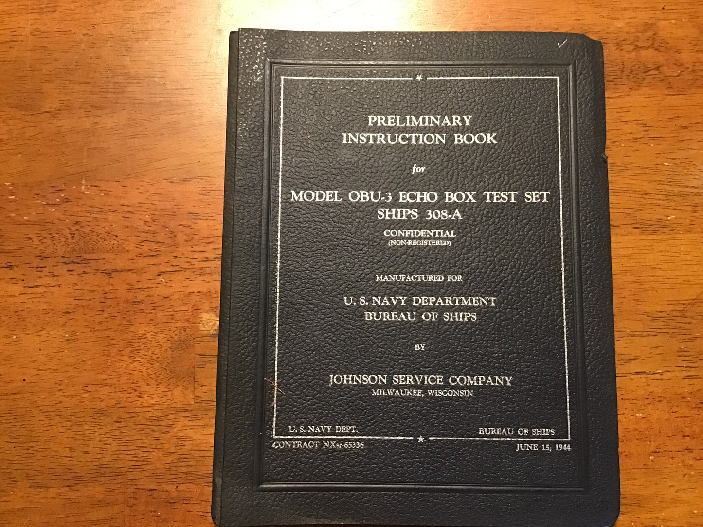 WWII US Navy Model OBU-3 Echo Box Test Set SHIPS 308-A Manual 1944 Confidential