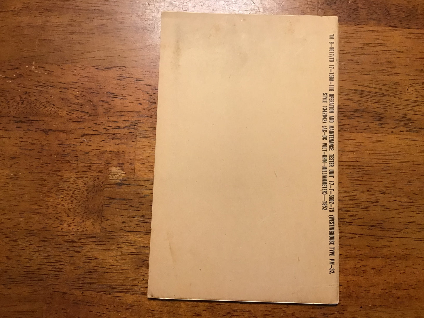 TM 9-9617 TO 17-15BA-116 Tester Unit 17-T-5502-75 PM-32 Manual 1952 Westinghouse