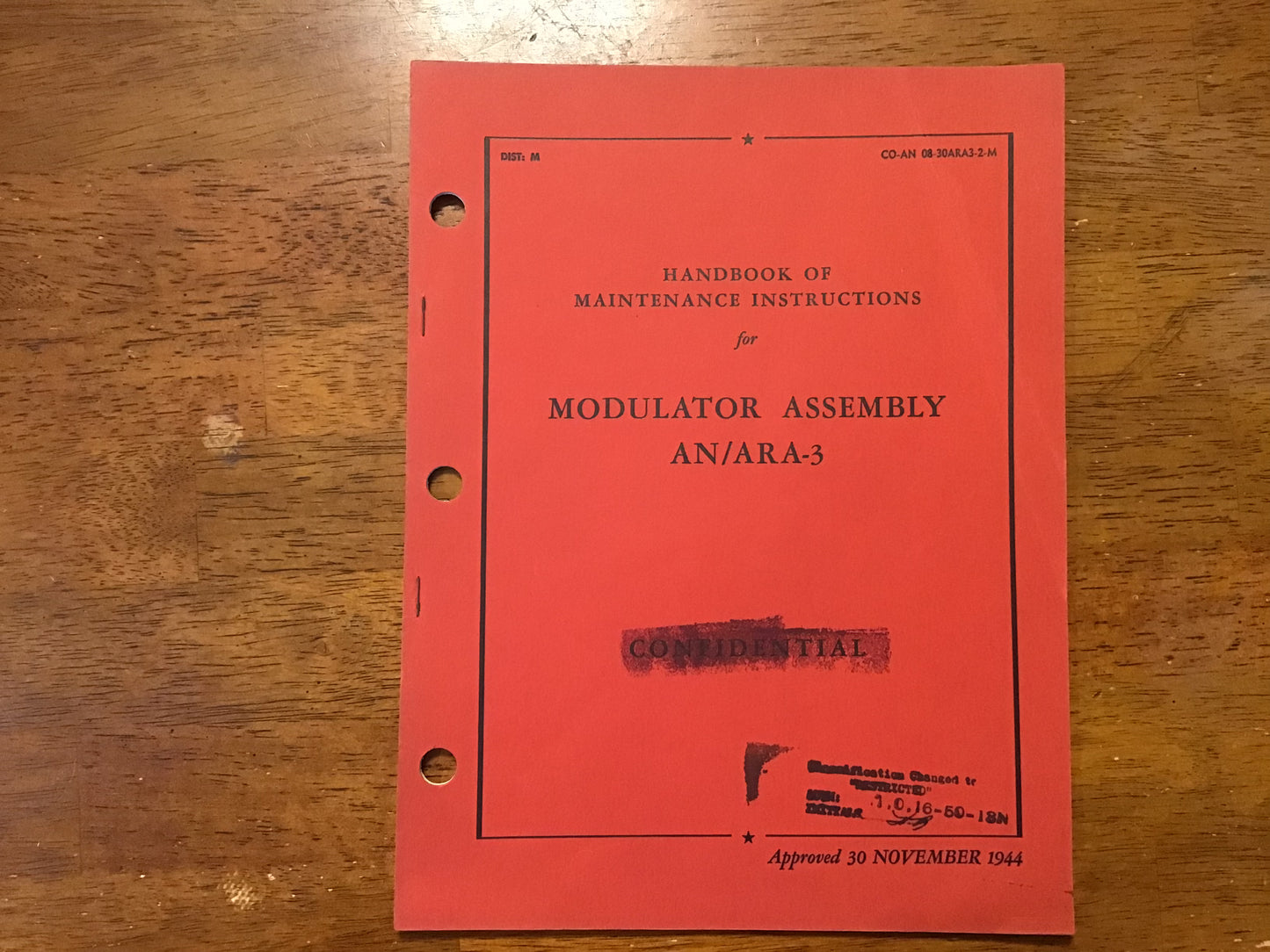 WWII & Korean War AN/ARA-3 AN/ARA-3A Modulator Assembly Technical Manual Lot 1944-1954