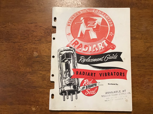 1951 Radiart Vibrators Replacement Guide Catalog Manual Tube Radio Service Auto Radio Vintage