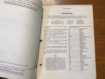WWII RC-153-A RC-153-B RC-213-A Antenna Equipment Manual & Parts List Lot 1944-1946