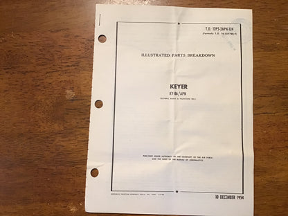 WWII & Korean War KY-86/APN Keyer Manual Lot Olympic Radio 1954 Parts Breakdown