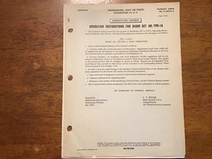 WWII 1945 USAAF Technical Order 16-30TPS1-2 Radio Set AN/TPS-1A Supplement Manual Radar
