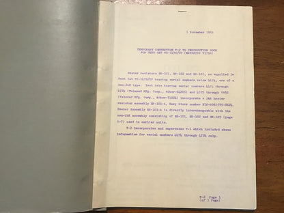 1952 US Navy NAVSHIPS 91716 Test Set TS-147D/UP Instruction Book BuShips Manual w/1956 Correction