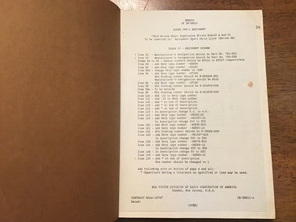 WWII US Navy RCA TBS-5 Radio Transmitting & Receiving Equipment Preliminary Manual Restricted