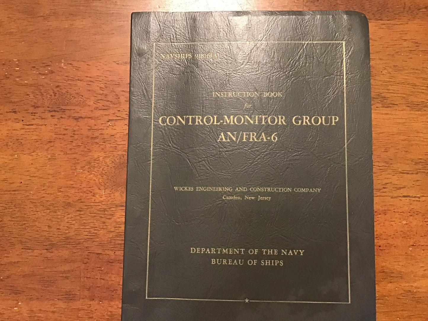 1954 US Navy NAVSHIPS 91816(A) AN/FRA-6 Control-Monitor Group Instruction Book BuShips