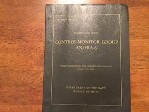 1954 US Navy NAVSHIPS 91816(A) AN/FRA-6 Control-Monitor Group Instruction Book BuShips