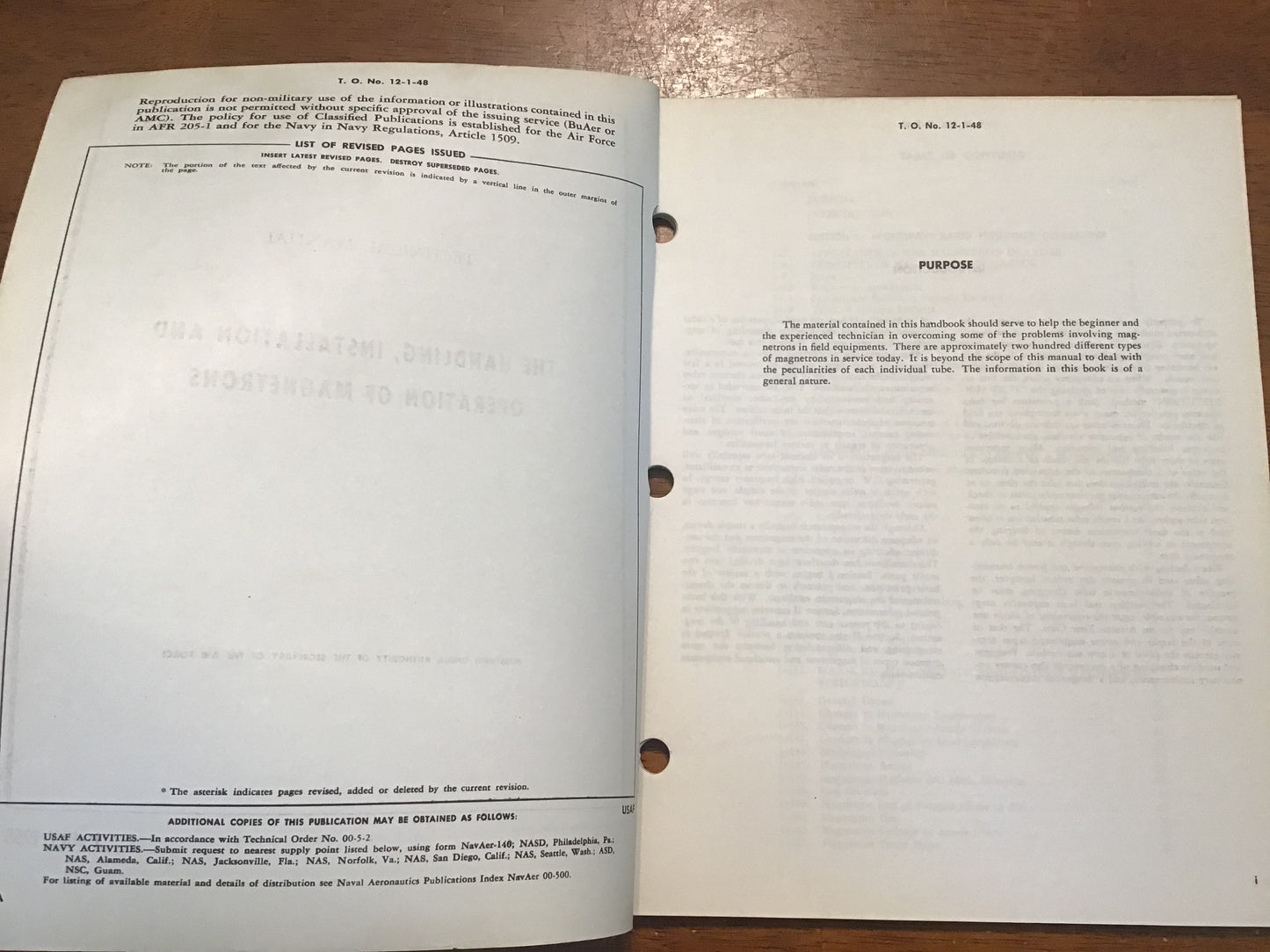 USAF T.O. 12-1-48 Magnetrons Technical Manual 1958 Radar Microwave Electronics
