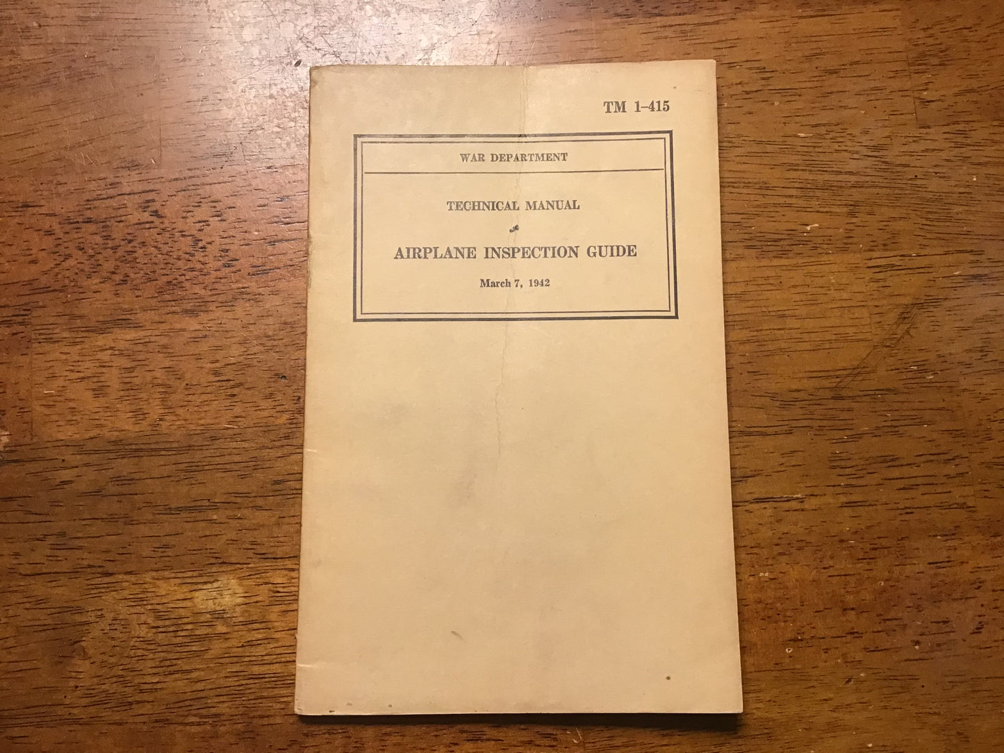 WWII US Army Air Corps TM 1-415 Airplane Inspection Guide Technical Manual 1942 Original
