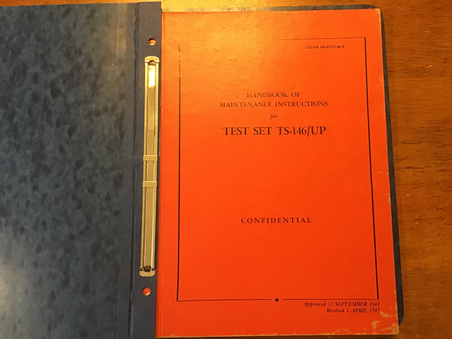 WWII U.S. Navy Test Set TS-146/UP Maintenance Manual 1945 Radar Test Equipment Handbook Confidential