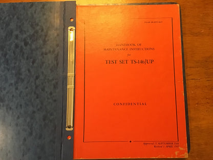 WWII U.S. Navy Test Set TS-146/UP Maintenance Manual 1945 Radar Test Equipment Handbook Confidential