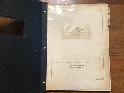 1950 U.S. Coast Guard Microwave Link FTL-10B PTM System Instruction Manual