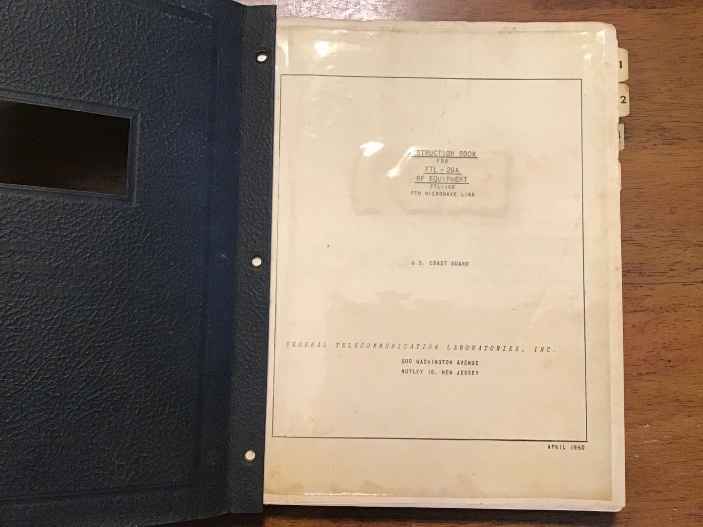 1950 US Coast Guard FTL-29A RF Equipment FTL-10B Microwave Link Manual