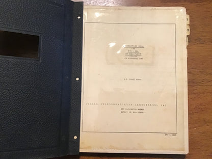 1950 US Coast Guard FTL-29A RF Equipment FTL-10B Microwave Link Manual