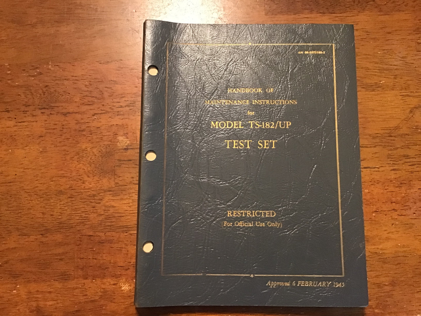 WWII 1945 TS-182/UP Test Set Maintenance Manual IFF Radar Restricted w/ Errata