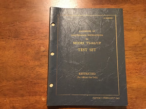 WWII 1945 TS-182/UP Test Set Maintenance Manual IFF Radar Restricted w/ Errata