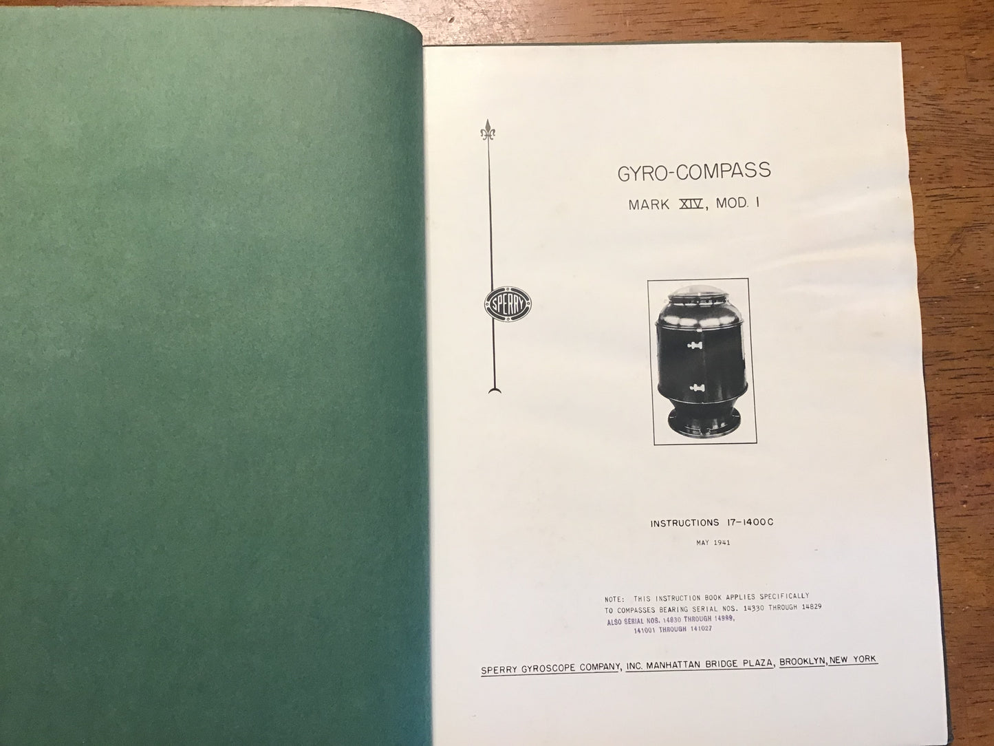 WWII US Navy NAVSHIPS 324-0077 Sperry Gyro-Compass Synchro Amplifier Mk 2 Mod 1 Manual