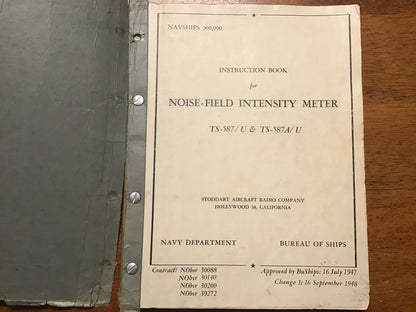 Cold War U.S. Navy NAVSHIPS 900,990 TS-587/U & TS-587A/U Noise-Field Intensity Meter Instruction Manual (1947/1948)