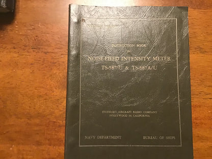 Cold War U.S. Navy NAVSHIPS 900,990 TS-587/U & TS-587A/U Noise-Field Intensity Meter Instruction Manual – Stoddart Aircraft Radio (1947/1948)