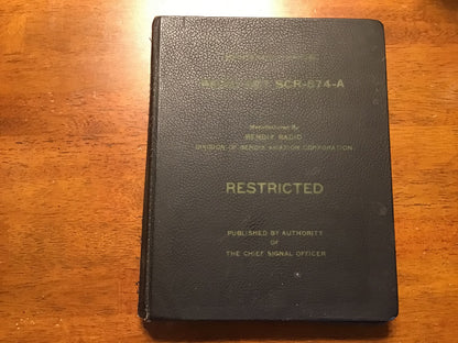 WWII Bendix Radio SCR-574-A / SCR-644-A Restricted Maintenance Manual Binder – BC-639-A, BC-638-A, BC-686-A & More (1943)