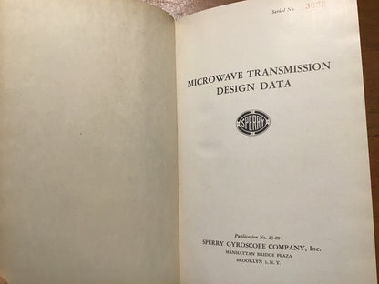 Vintage Sperry Gyroscope “Microwave Transmission Design Data” Engineering Manual – Publication No. 23-80 – WWII Era