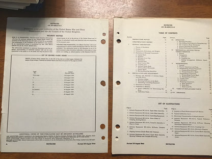 WWII U.S. Army-Navy RC-213-A Antenna Equipment Maintenance Manual – AN 08-40RC213-2 (1944/45)