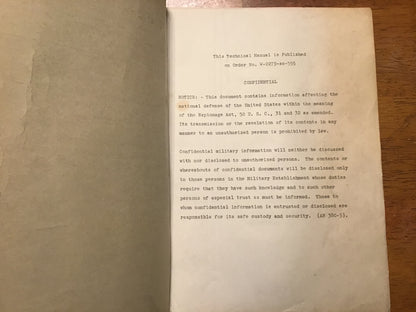 WWII U.S. Army TM 11-1062 Technical Manual – Trainer BC-968-A Preliminary – Confidential – 18 August 1943