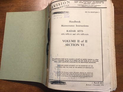 WWII/Korean War AN 16-30APS44-3 AN/APS-44 Radar Manual Vol II Confidential