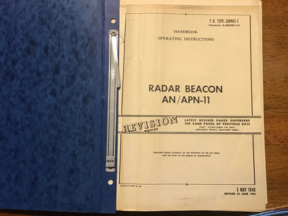 WWII USAAF AN/APN-11 Radar Beacon Manual Set Operating & Maintenance 1946