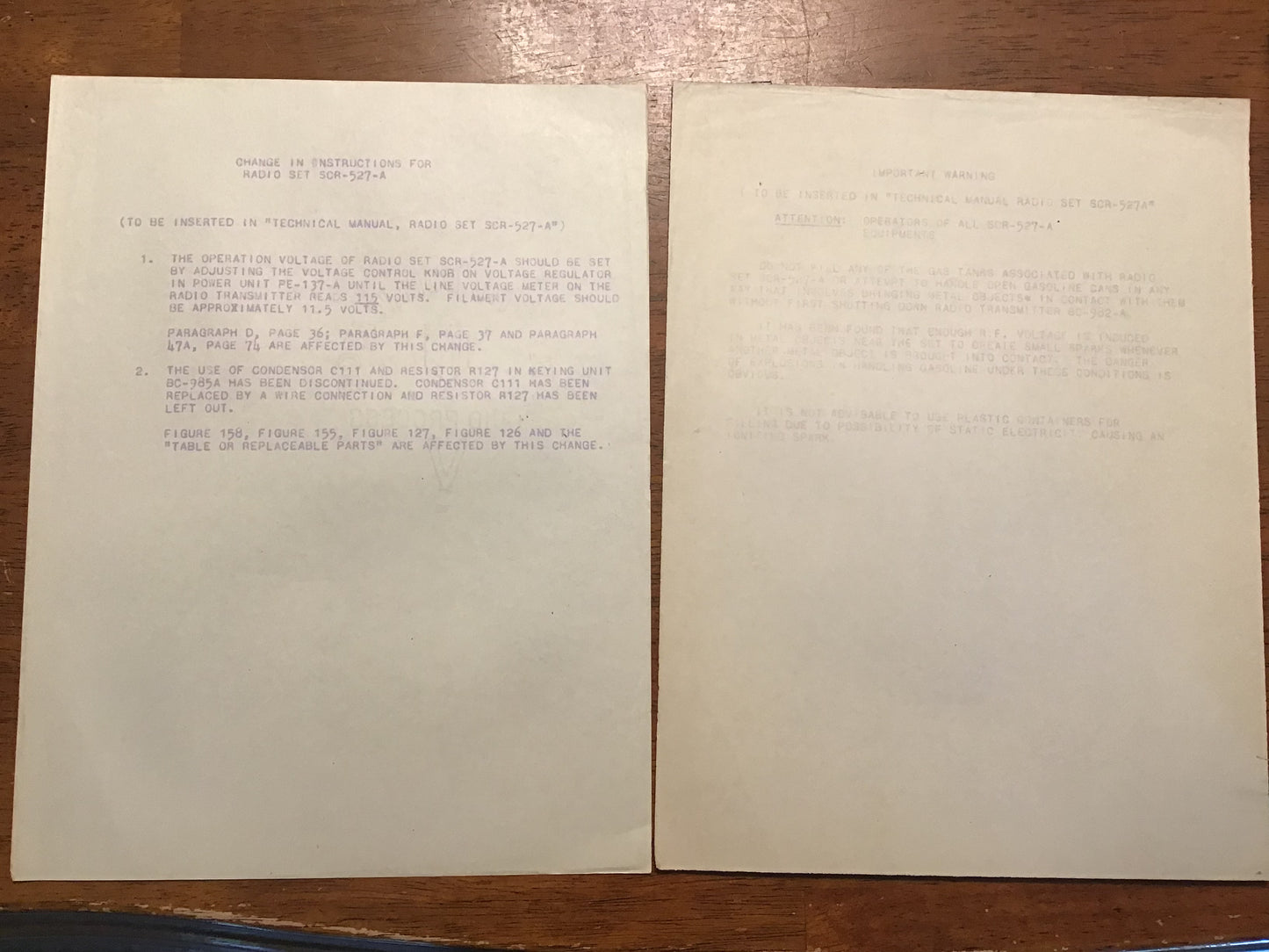 WWII War Department TM 11-1119 Radio Set SCR-527-A Technical Manual July 1, 1943 Confidential