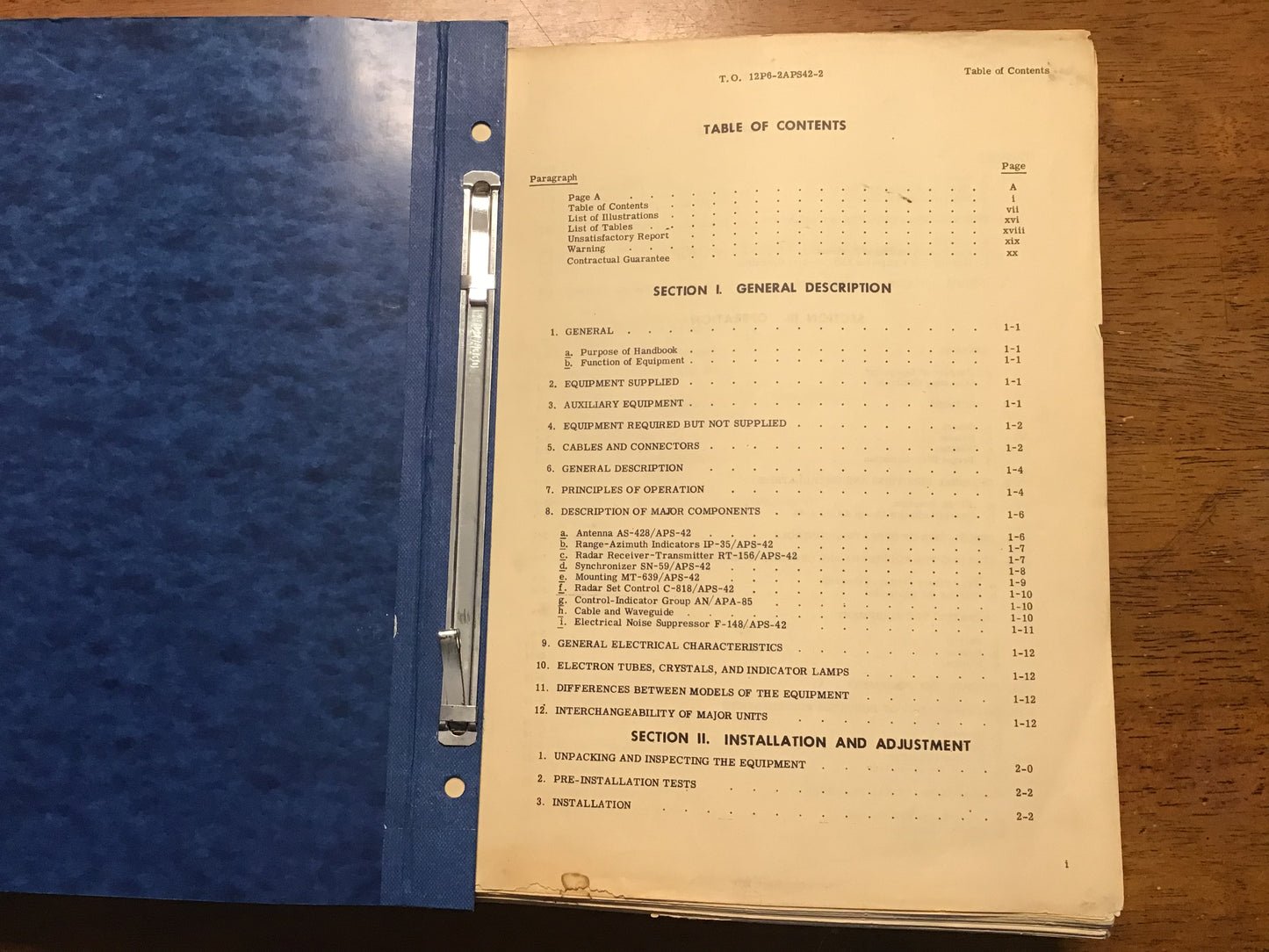 Vintage USAF AN/APS-42 Aircraft Radar Technical Manual T.O. 12P6-2APS42-2