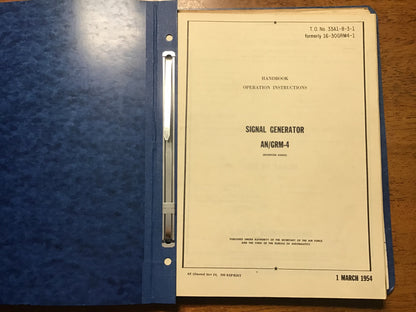 1954-59 USAF Navy AN/GRM-4 Boonton Signal Generator Technical Manual Set 3 Manuals