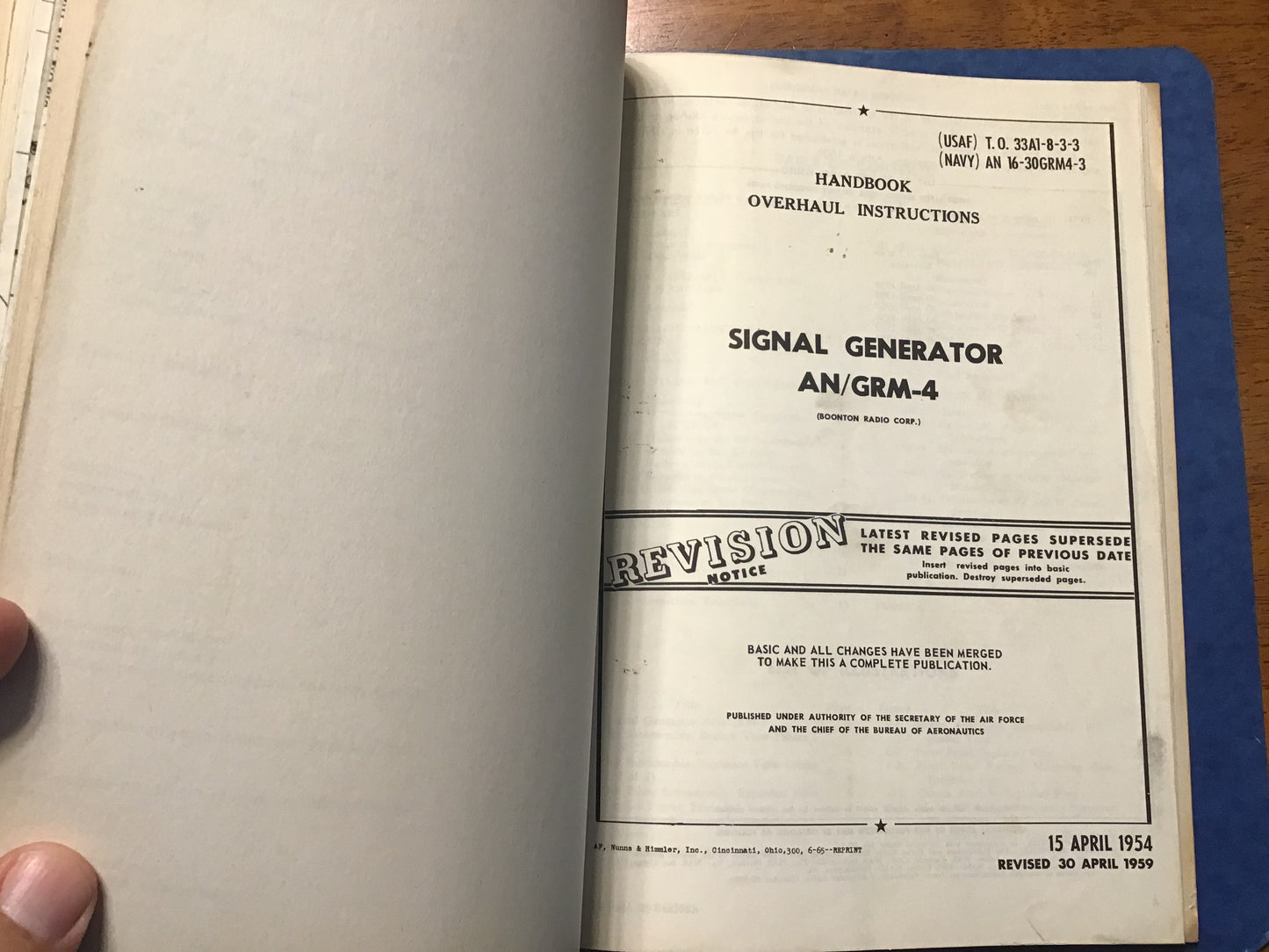 1954-59 USAF Navy AN/GRM-4 Boonton Signal Generator Technical Manual Set 3 Manuals