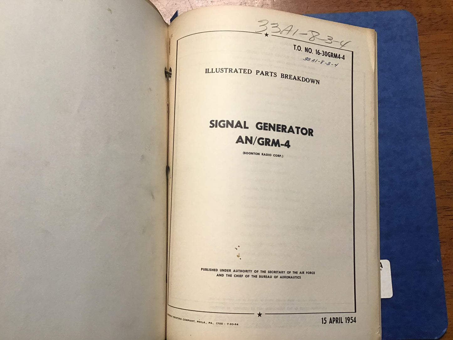 1954-59 USAF Navy AN/GRM-4 Boonton Signal Generator Technical Manual Set 3 Manuals