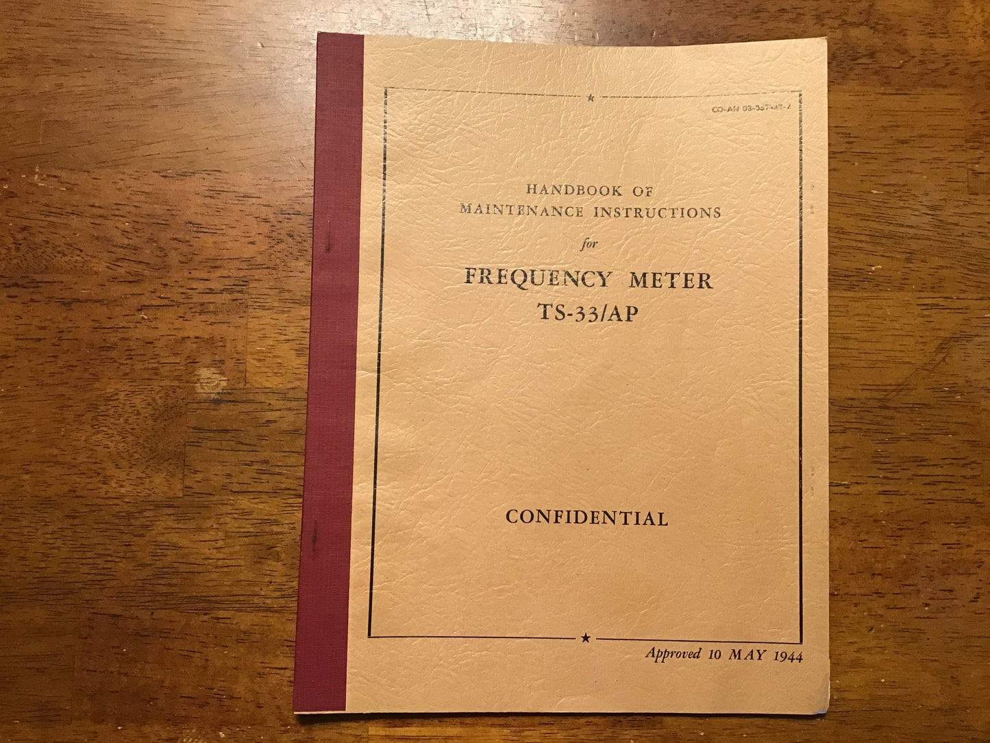 WWII 1944 TS-33/AP X-Band Radar Frequency Meter Maintenance Manual CONFIDENTIAL