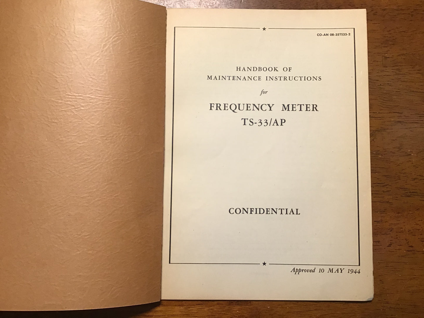 WWII 1944 TS-33/AP X-Band Radar Frequency Meter Maintenance Manual CONFIDENTIAL