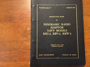 WWII 1945 US Navy Panoramic Radio Adaptor RBU-2 RBV-2 RBW-3 Manual Restricted
