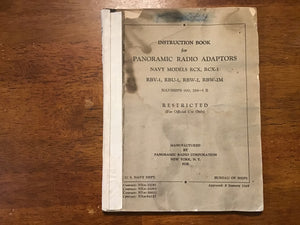 WWII 1945 US Navy Panoramic Radio Adaptors RCX RBV RBU RBW Manual Restricted
