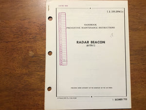 1958 USAF Radar Beacon AN/FPN-13 Manual T.O. 31P5-2FPN13-6 Cold War Radar