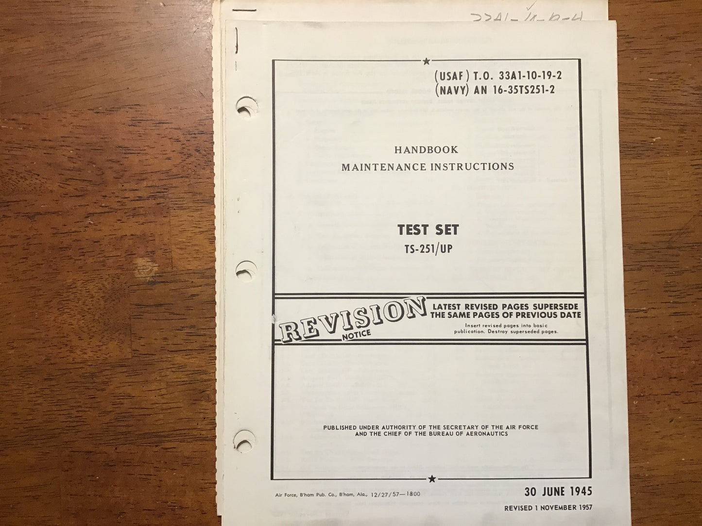 WWII TS-251/UP Test Set Manual Lot USAF Navy Radar Electronics 1945 1956 1961