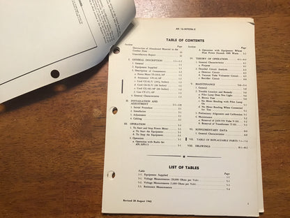 WWII 1945 TS-226A/AP Power Meter Manual AN 16-35TS226-2 Restricted Radar