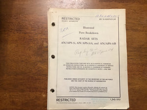 1952 USAF AN/APS-31 AN/APS-31A AN/APS-31B Radar Illustrated Parts Manual Restricted
