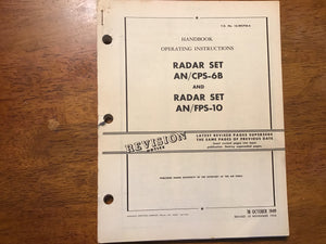 1950s USAF AN/CPS-6B AN/FPS-10 Radar Manuals 3pc Lot Operating & Parts Catalog