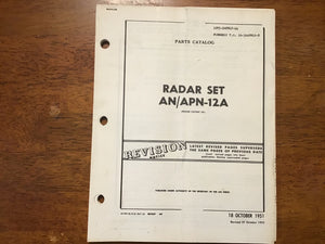 1951 USAF AN/APN-12A Radar Set Parts Catalog Wilcox Electric Korean War