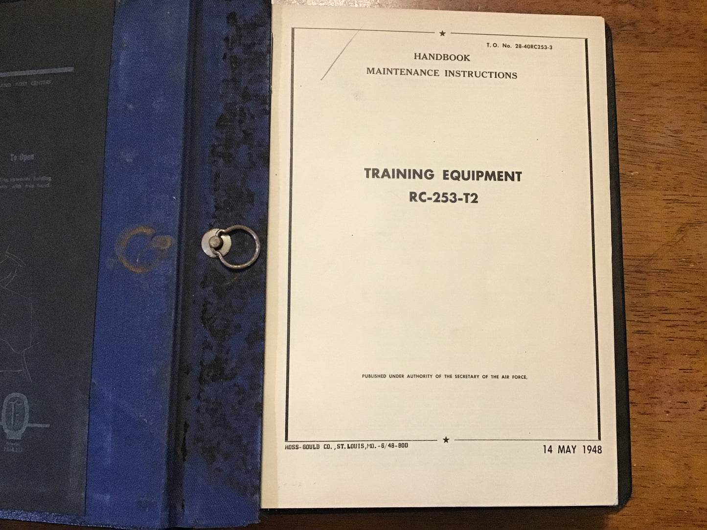 1948 USAF Training Equipment RC-253-T2 Maintenance Manual T.O. 28-40RC253-3